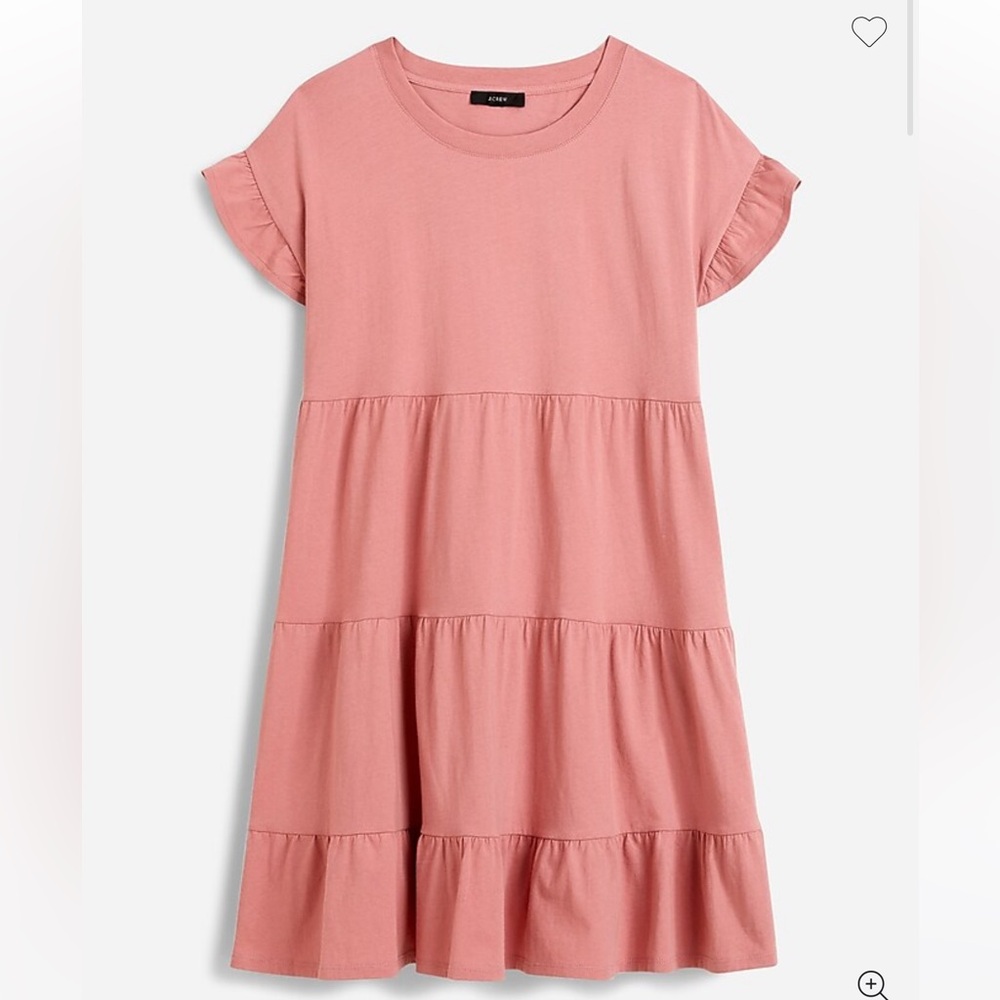 NWOT J.Crew Tiered dress in broken-in jersey Large Weathered Rose